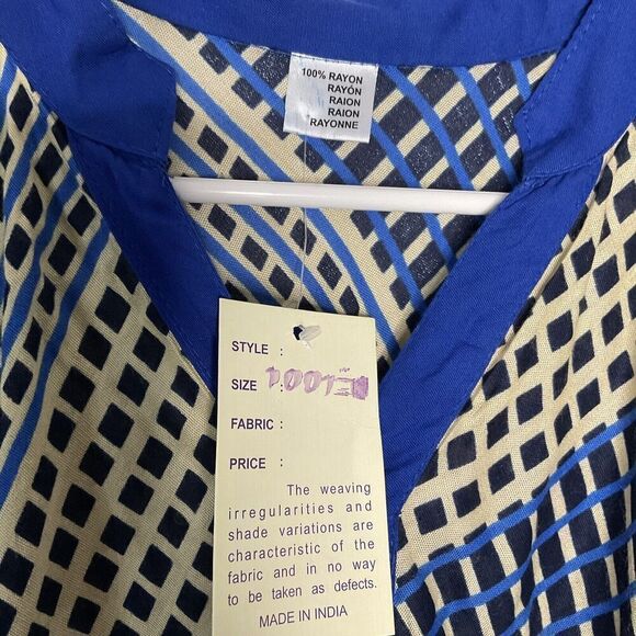 INDIA EMPORIUM Womens Tent Dress One‎ size Rayon Blue Bohemian - Picture 6 of 10